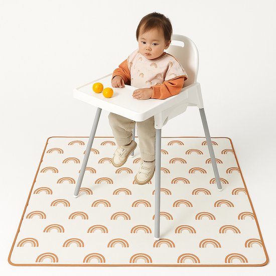 Knoeimat - Knoeimat Kinderstoel - Vloerbeschermer - 130 x 130 CM - 100% Polyester - Speelkleed Baby - Picknick Kleed - Waterbestendig - Wasmachine Geschikt - Tekenkleed - Spatmat - Speelmat - Duurzaam Kwaliteit