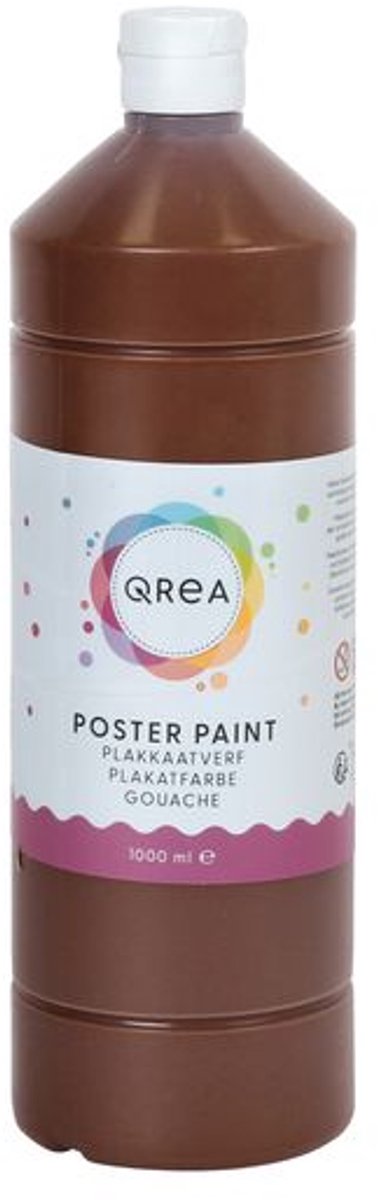 Plakkaatverf qrea donkerbruin 1000ml