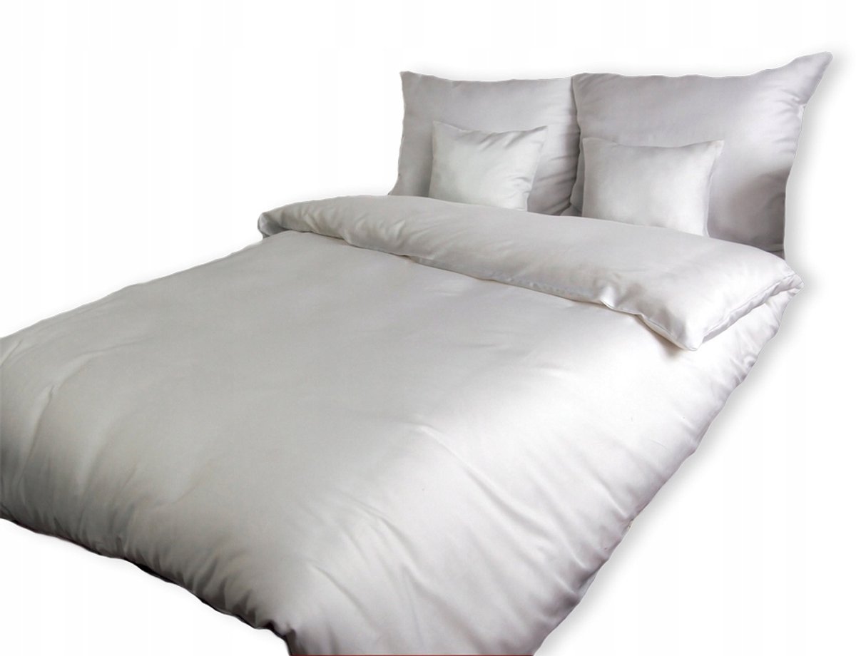 Premium Katoen satijn beddengoed 140x200 cm, wit, 2-delig