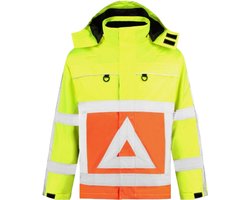 Verkeersregelaar jas - Fluoriserend oranje geel - Maat M - Verkeerregelaar kleding Mexxo
