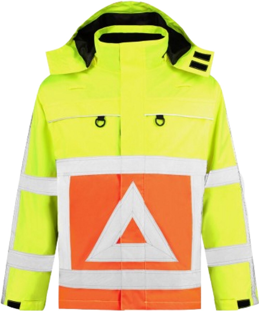 Verkeersregelaar jas - Fluoriserend oranje geel - Maat XXL - Verkeerregelaar kleding Mexxo