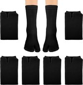 6 Paar - Teensokken - Sokken - Japanse Sokken - Sandaal Sokken - Slipper Sokken - Big Toe Sock - Grote Teen Sokken - One Size Unisex - Sokken Voor Heren Dames - Flip Flop Sokken - Teen Sokken - Maat One Size - Zwart