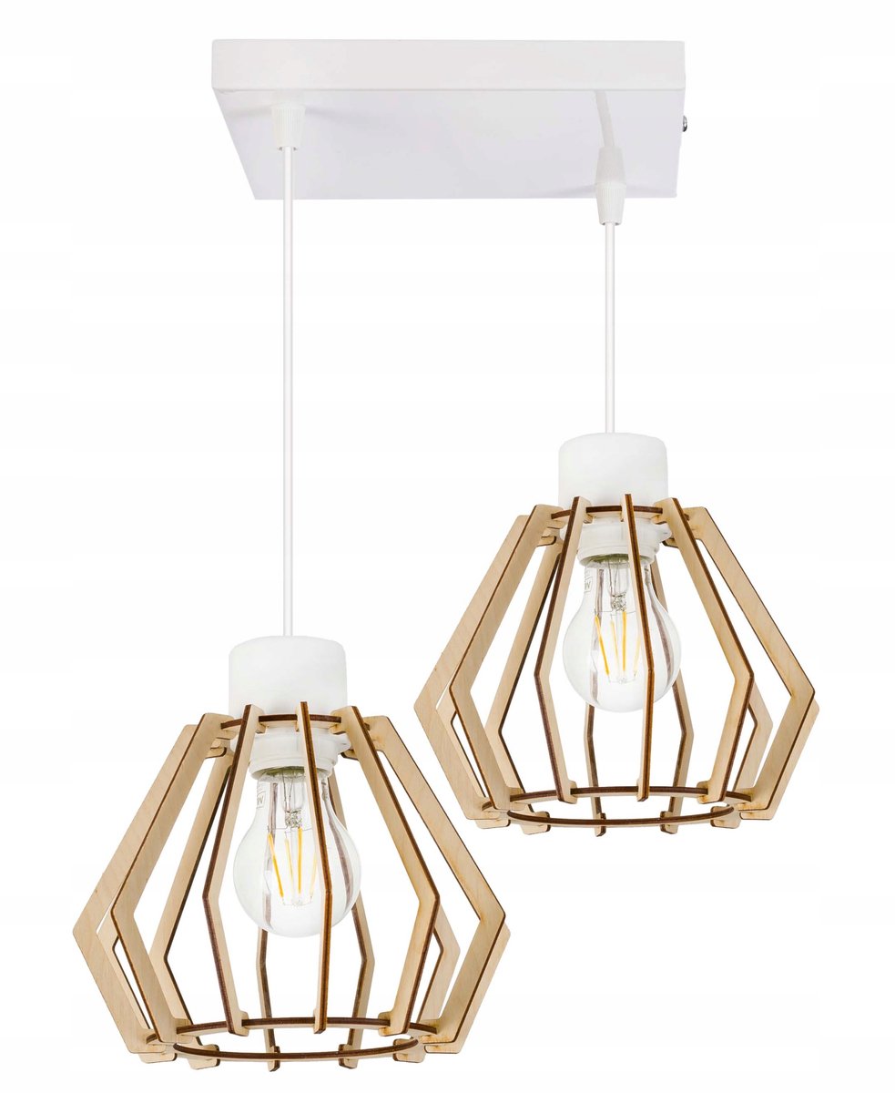 Hanglamp Loft Hout 2x E27 - Stijlvol en Modern
