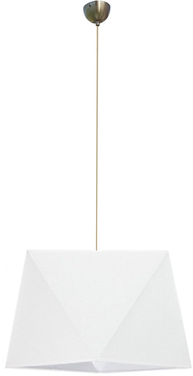 Hanglamp met witte kap en patina koord - E27