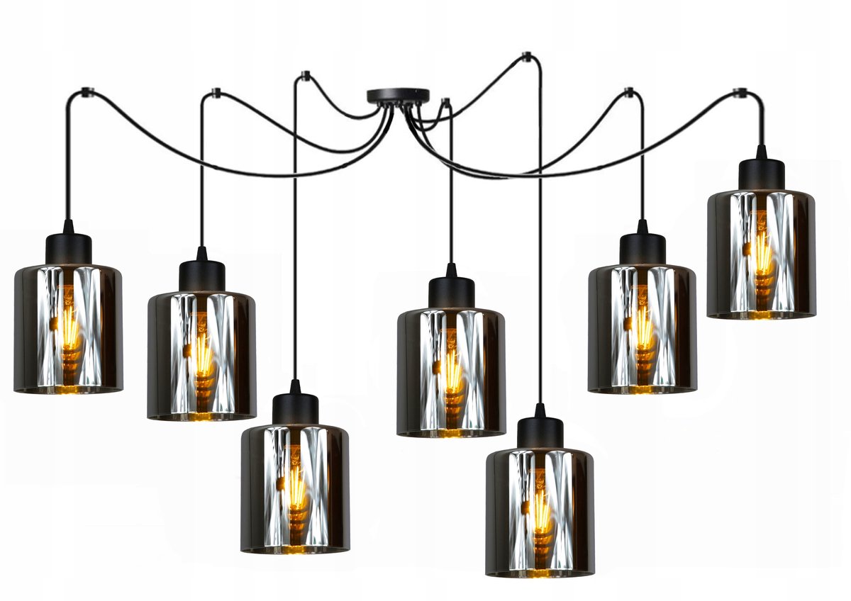 Komat GREAT 4-400.7 Hanglamp Zwart Metaal 7xE27