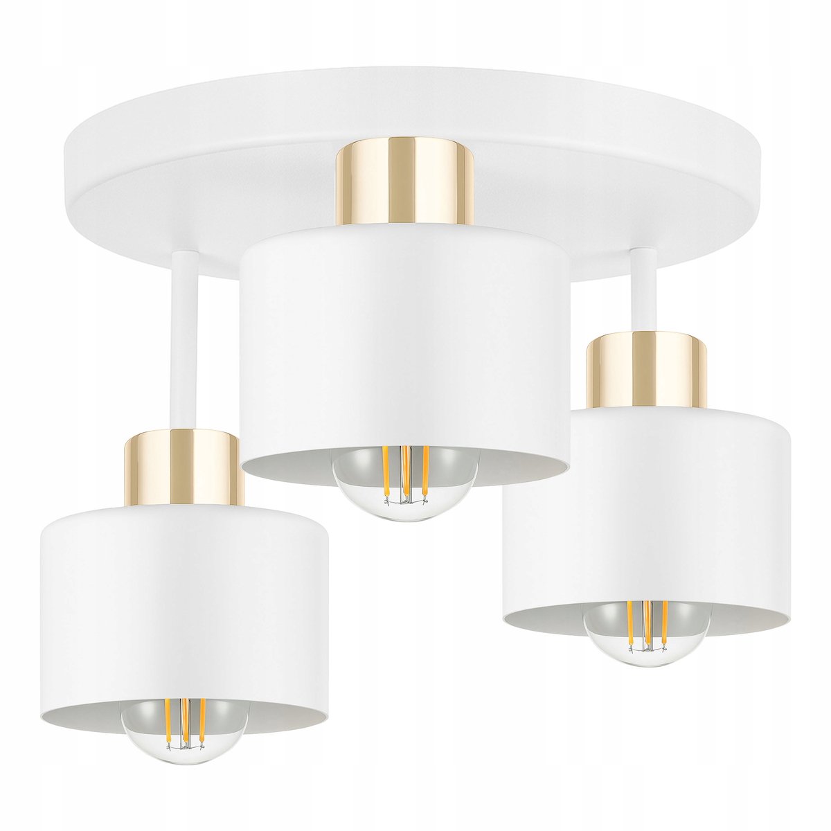 Moderne Plafondlamp Wit Goud E27 3-Lichts Loft Glamour