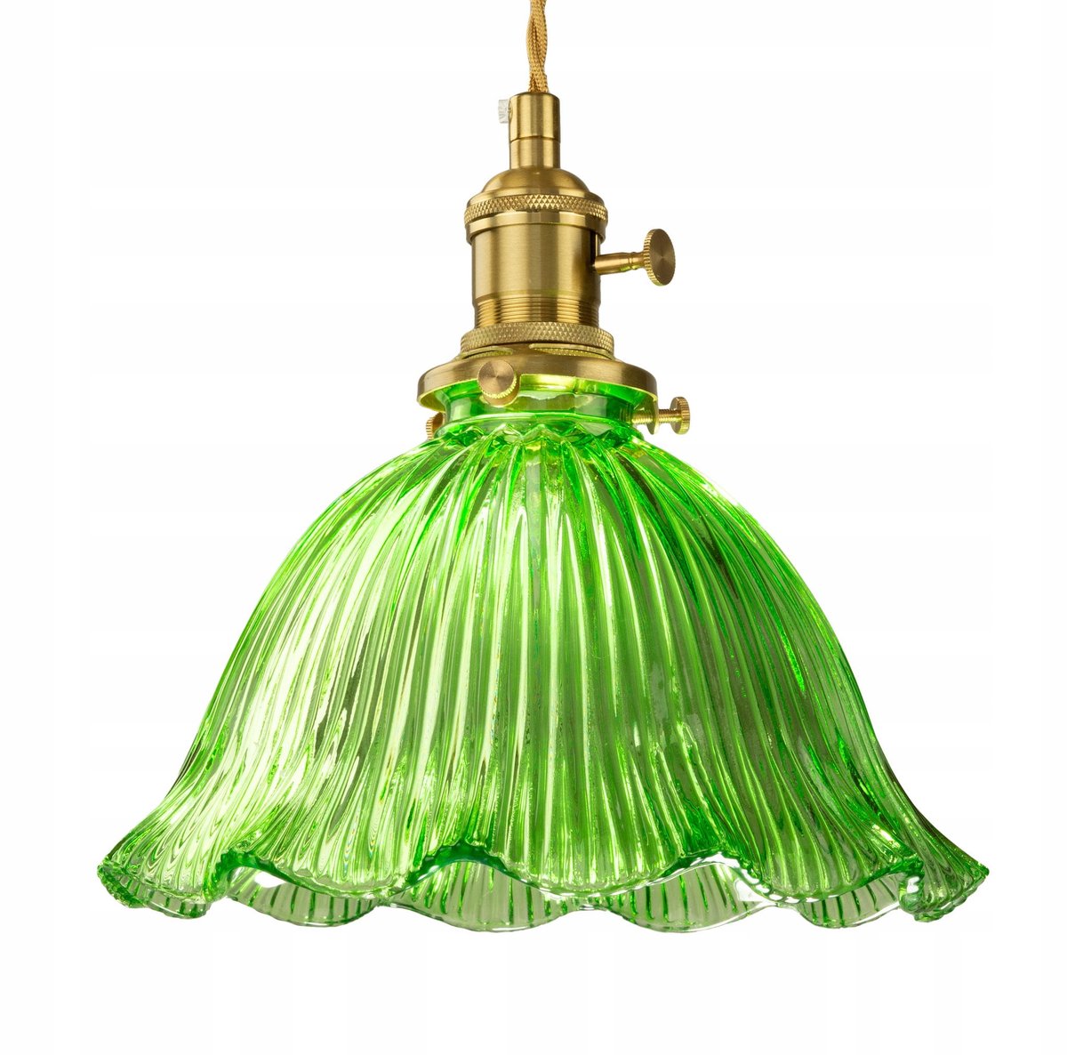 Dalia Groene Glazen Rijflamp - Vintage Stijl