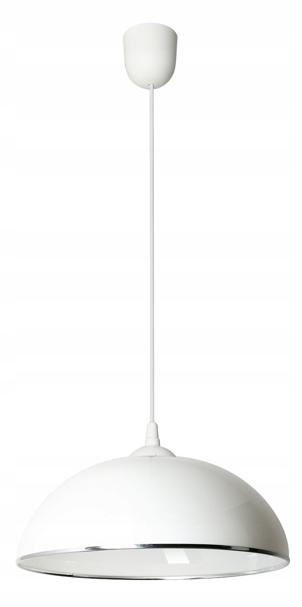 Anja Hanglamp E27 Grote Kap 38cm Wit/Zilver PVC