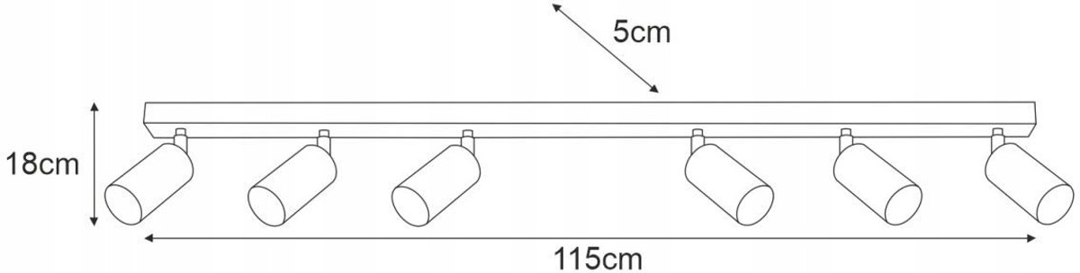 Kaja Matic Plafodlamp 6x GU10 GU10 GU115cm