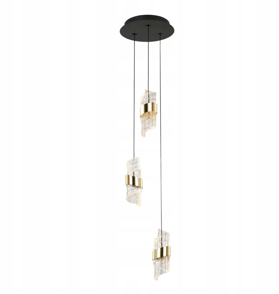 Elegant 3-lichts LED hanglamp TONGA Ø25cm, Zwart/Goud