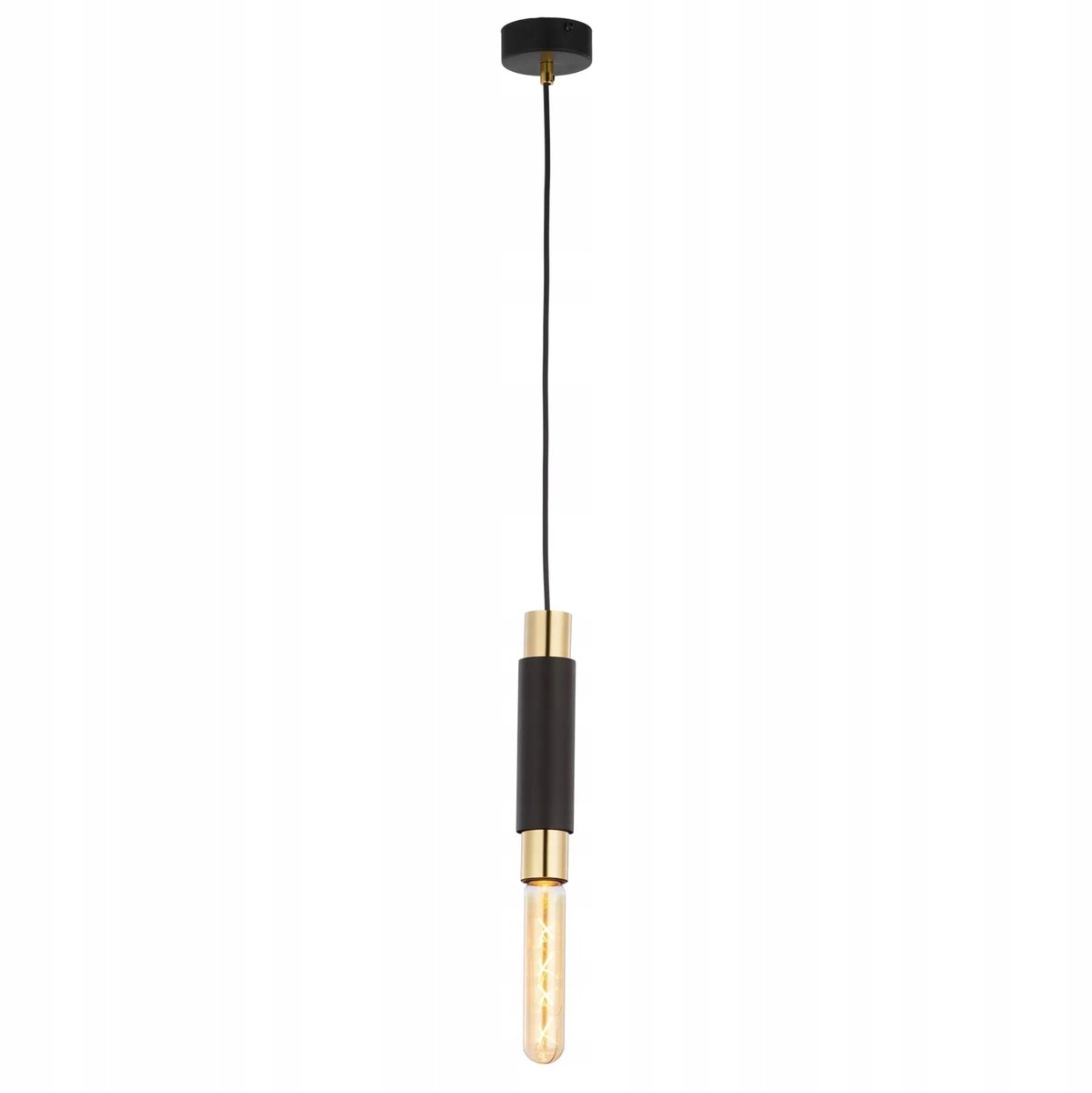 LILE Moderne Hanglamp 1-Licht Satijn Messing/Zwart E27