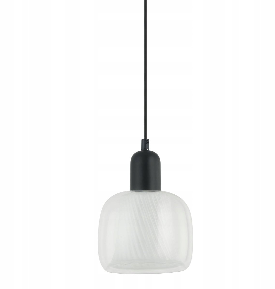 Lamezia Hanglamp Zwart Glas E27 - Stijlvol en Modern