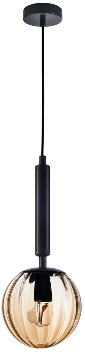 RAVENA Hanglamp PND-2324-1 BK+AMB - Stijlvol en Modern
