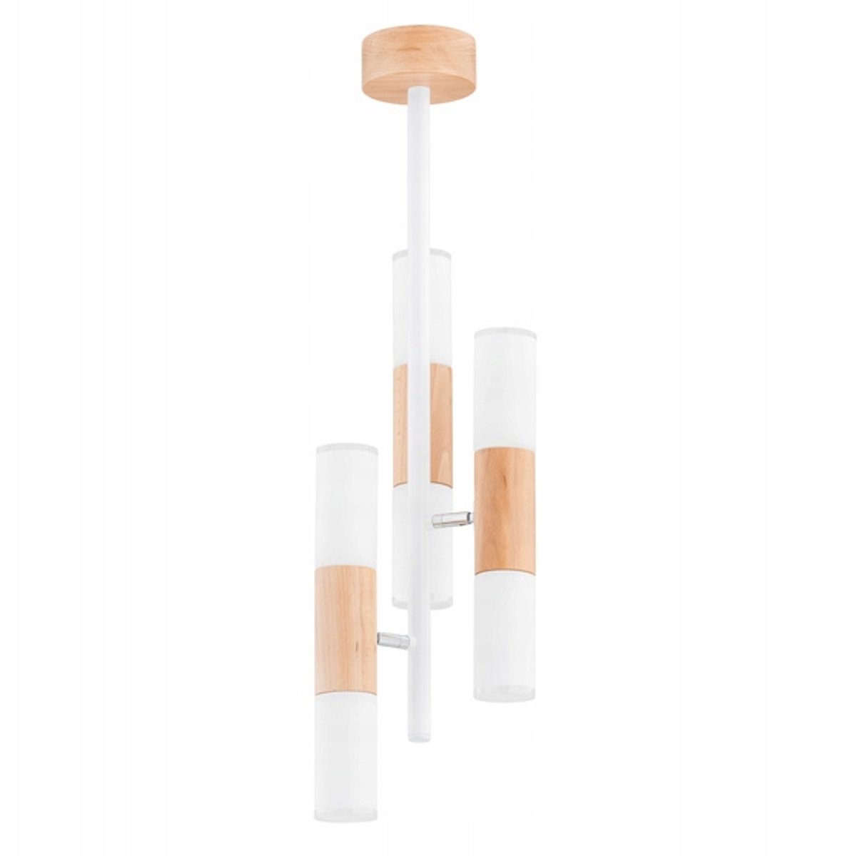 ALFA HIROCO Hanglamp Wit/Goud/Hout E14 6 lichtpunten