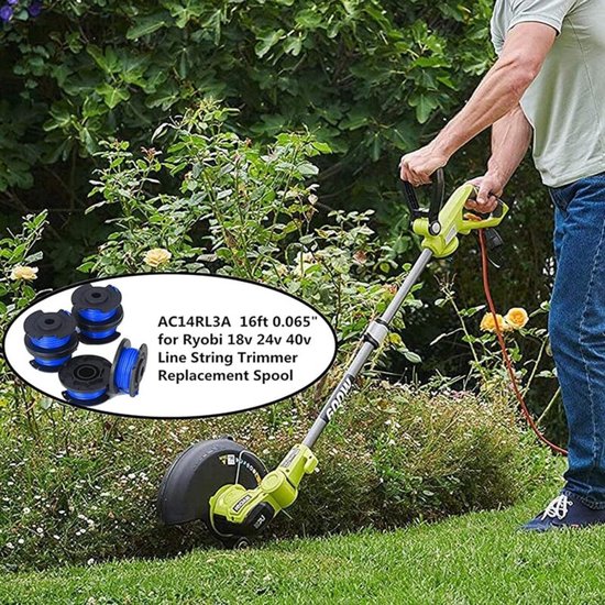 8 pakketten 0,065 inch vervangende spoel - geschikt voor Ryobi 18V 24V 40V - 11ft snoerloze lijntrimmer — afbeelding 4