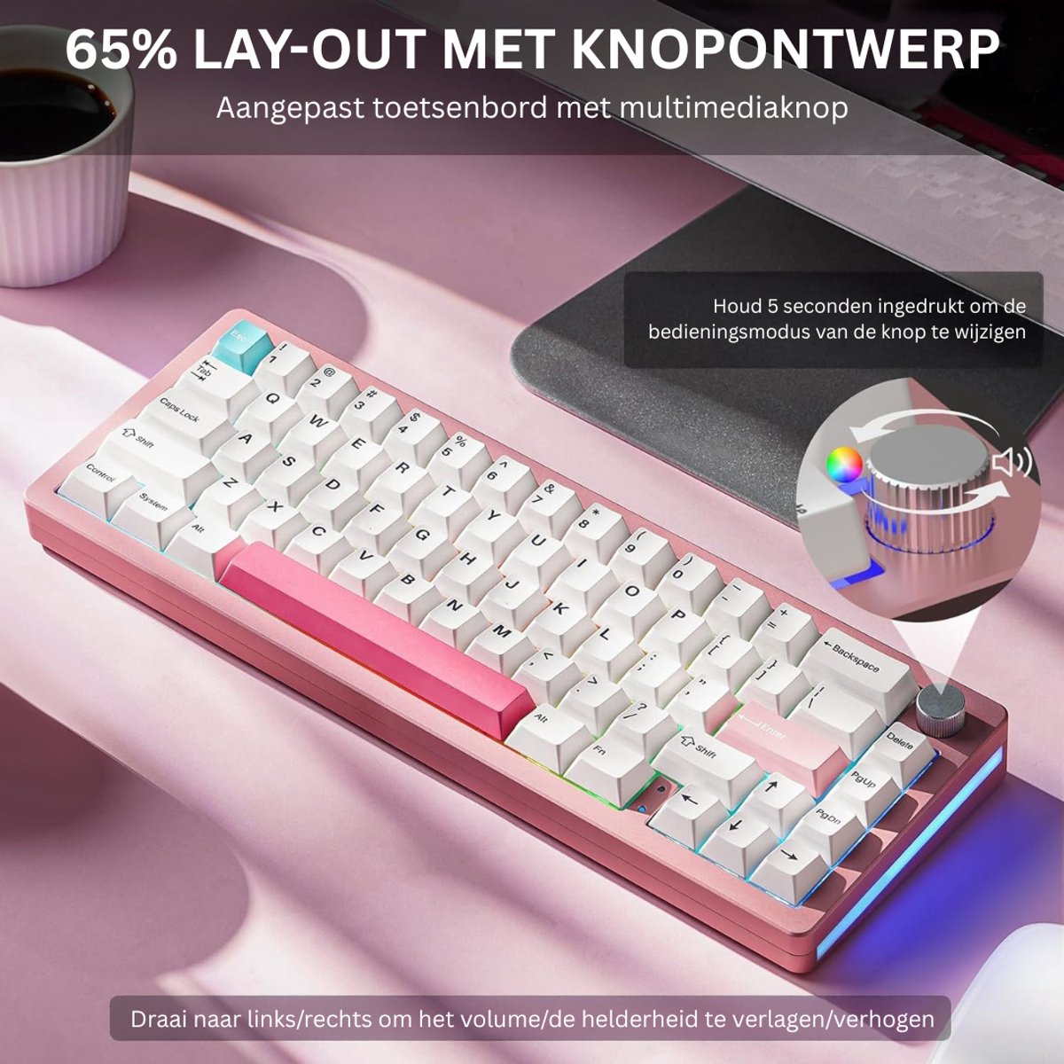 DailySupplies Mechanical Keyboard - Roze thumbnail 4