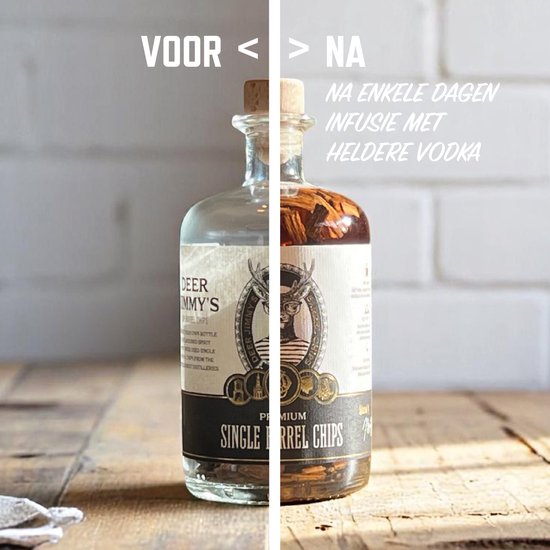 Deer Jimmy's® Make Your Own Whiskey - Gift Set met whiskey tumbler glas - Schotse Whisky Speyside & Islay Cask - Rijp je eigen drank met houtsnippers van een gebruikt whisky vat