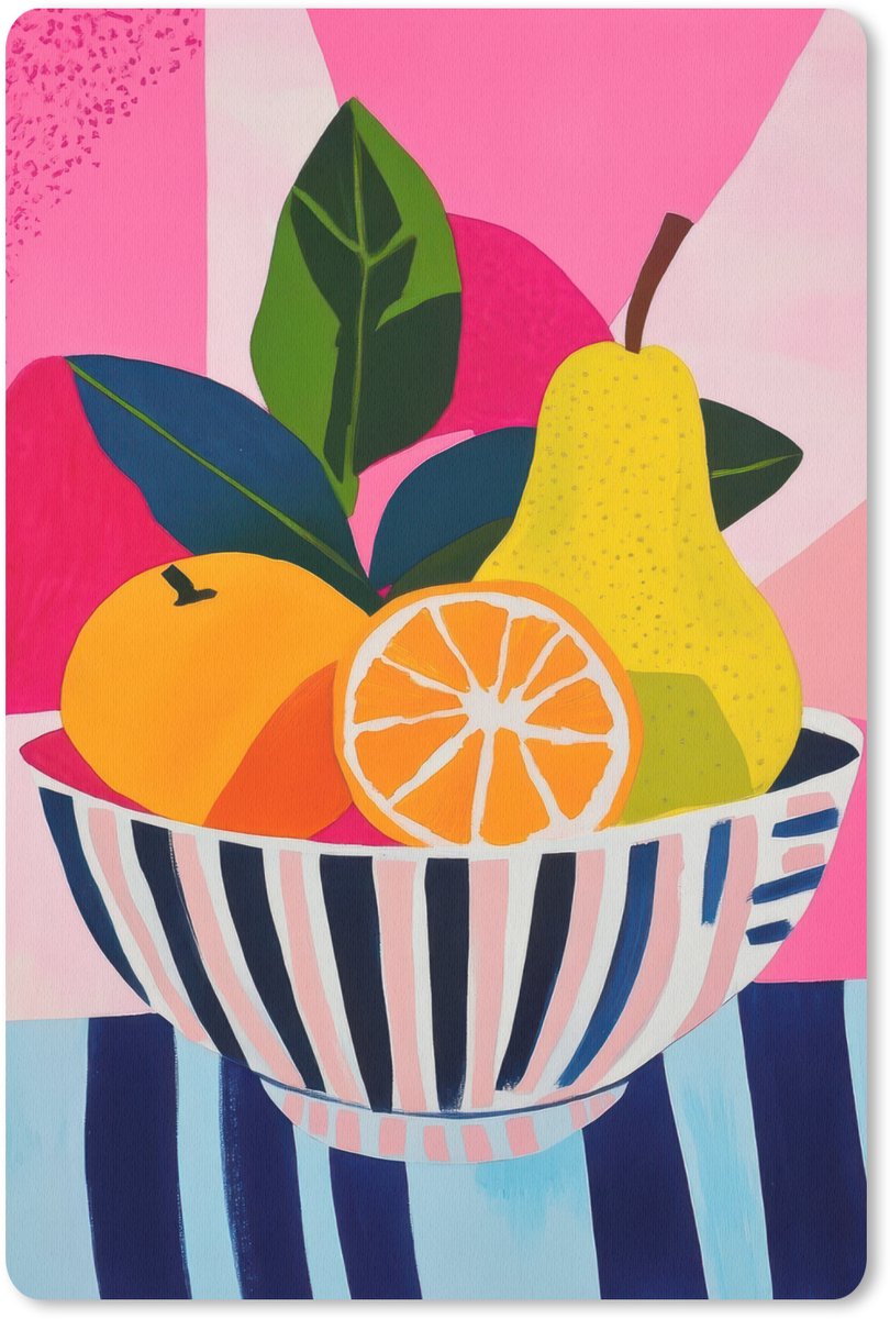Muismat 18x27 cm - Mousepad Fruit - Abstracte achtergrond - Roze - Muismatten
