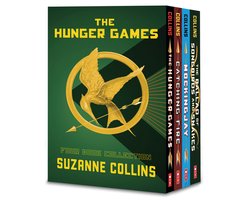 Omslag van Hunger Games 4-Book Paperback Box Set (the Hunger Games, Catching Fire, Mockingjay, the Ballad of Songbirds and Snakes)