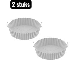 2 stuks - Bakmatten - Airfryer Siliconen Bakplaat - Airfryer siliconen bakmat - Ovenbestendige - Perfect voor koekjes, groenten en snacks - Grijs