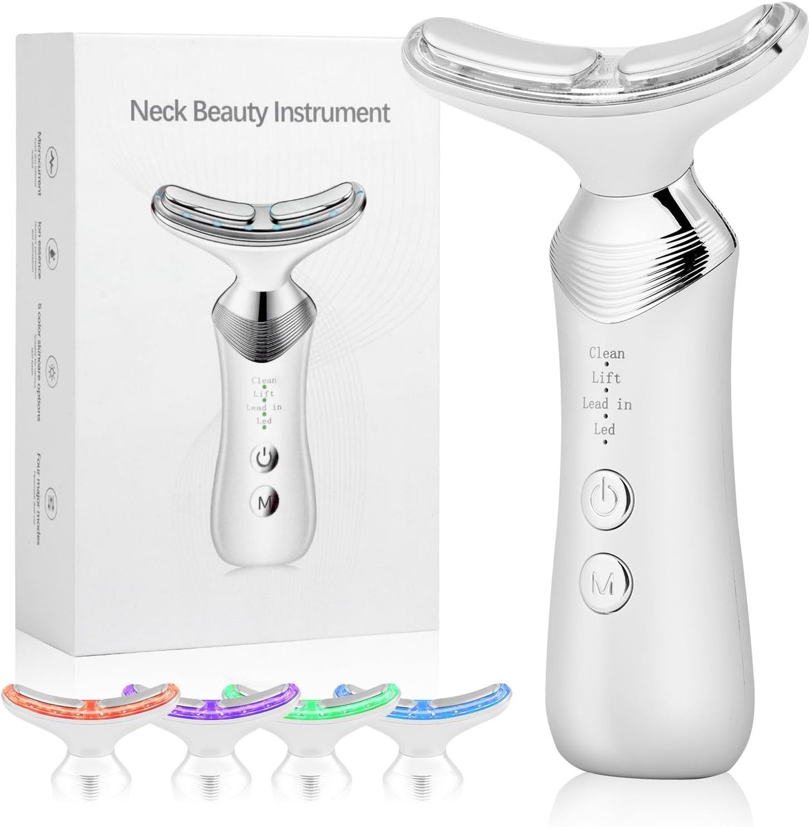 Gezichtsmassager - Anti-rimpel Gezichtsapparaat, 5 Kleuren Gezichts- en Halsmassager, EMS Microcurrent Face Lift Apparaat, Vibrerende Gezichtssculptor voor Huidversteviging en Halslifting