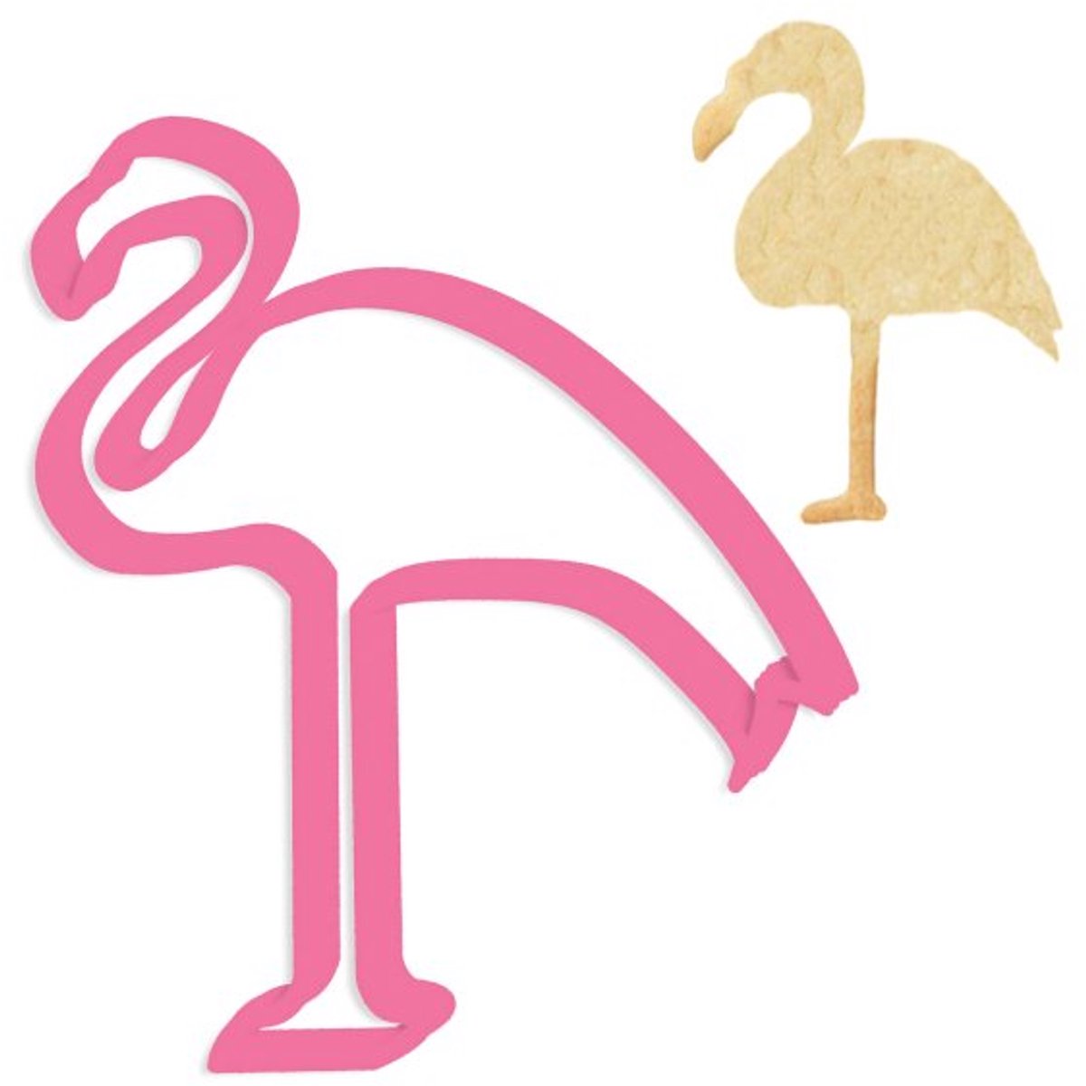 Koekjes vorm - Uitsteekvorm - Cookie cutter - Flamingo paradise - Roze - 12 cm