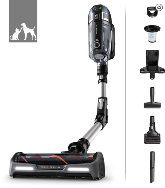 Rowenta X-Force Flex 14.60 RH9958 - Steelstofzuiger - Draadloos - Ideaal voor huisdiereigenaren- 200 Airwatt - Flexibele Buis - 70 min. gebruikstijd - LED verlichting zuigmond