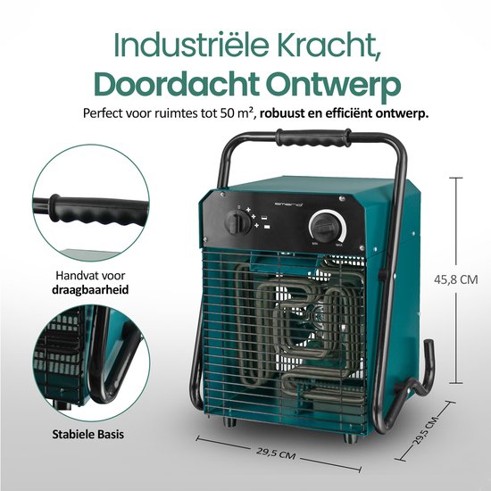 Groene verwarming, met "Industriële Kracht","Doordacht Ontwerp", handvat en stabiele basis.