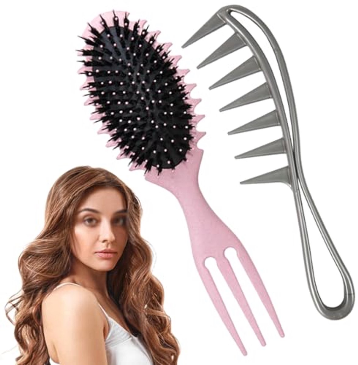 Multifunctionele krulborstel voor vrouwen en mannen - 2 stuks