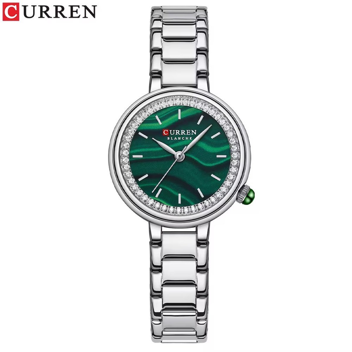Curren Dames Horloge ZilverGroen | Luxe Dames Horloge | Dames Sieraden | Luxe Geschenkdoos | Vrouwen Cadeau |