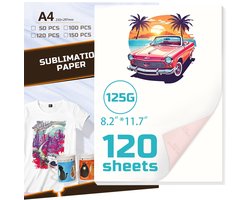 Creatorally Transferpapier voor textiel - A4 Sublimatipapier - 120 Vellen - 120 gram per vierkante meter - Geschikt voor Katoen, Metaal, Keramiek en Glas - Transferpapier – T-shirt Transferpapier