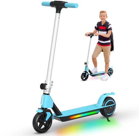 Elektrische Kinderstep SIMATE S2 6-12 jaar – 130W Motor – 14 km/u – Lichtgewicht Opvouwbaar Blauw