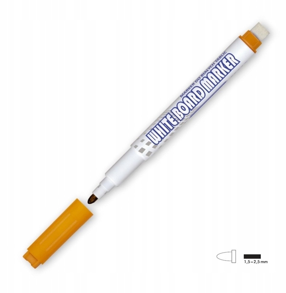 Granit Marker voor Whiteboards, Wit, met Gum - Oranje