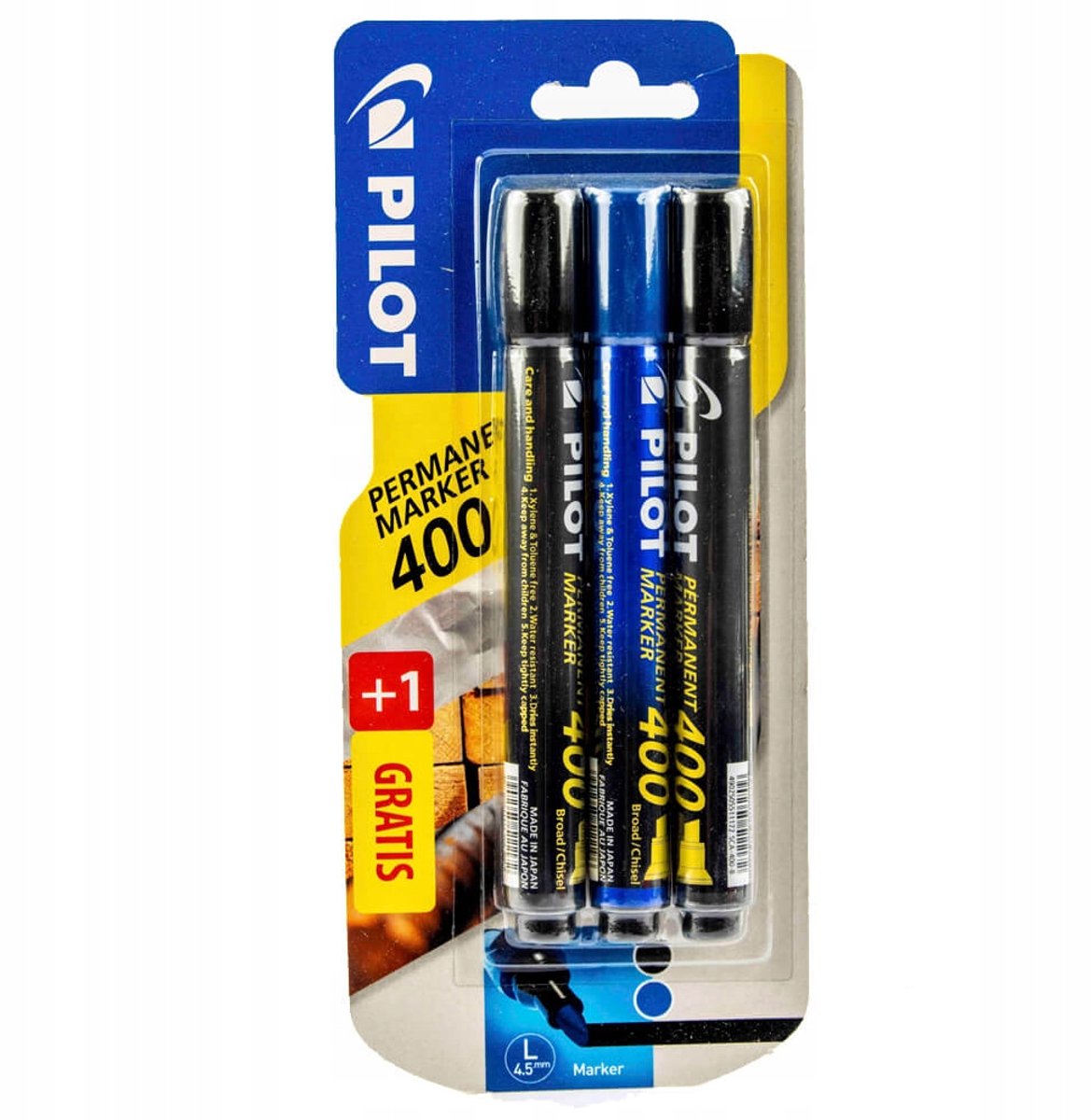 Pilot permanente markers zwart en blauw - Set van 3