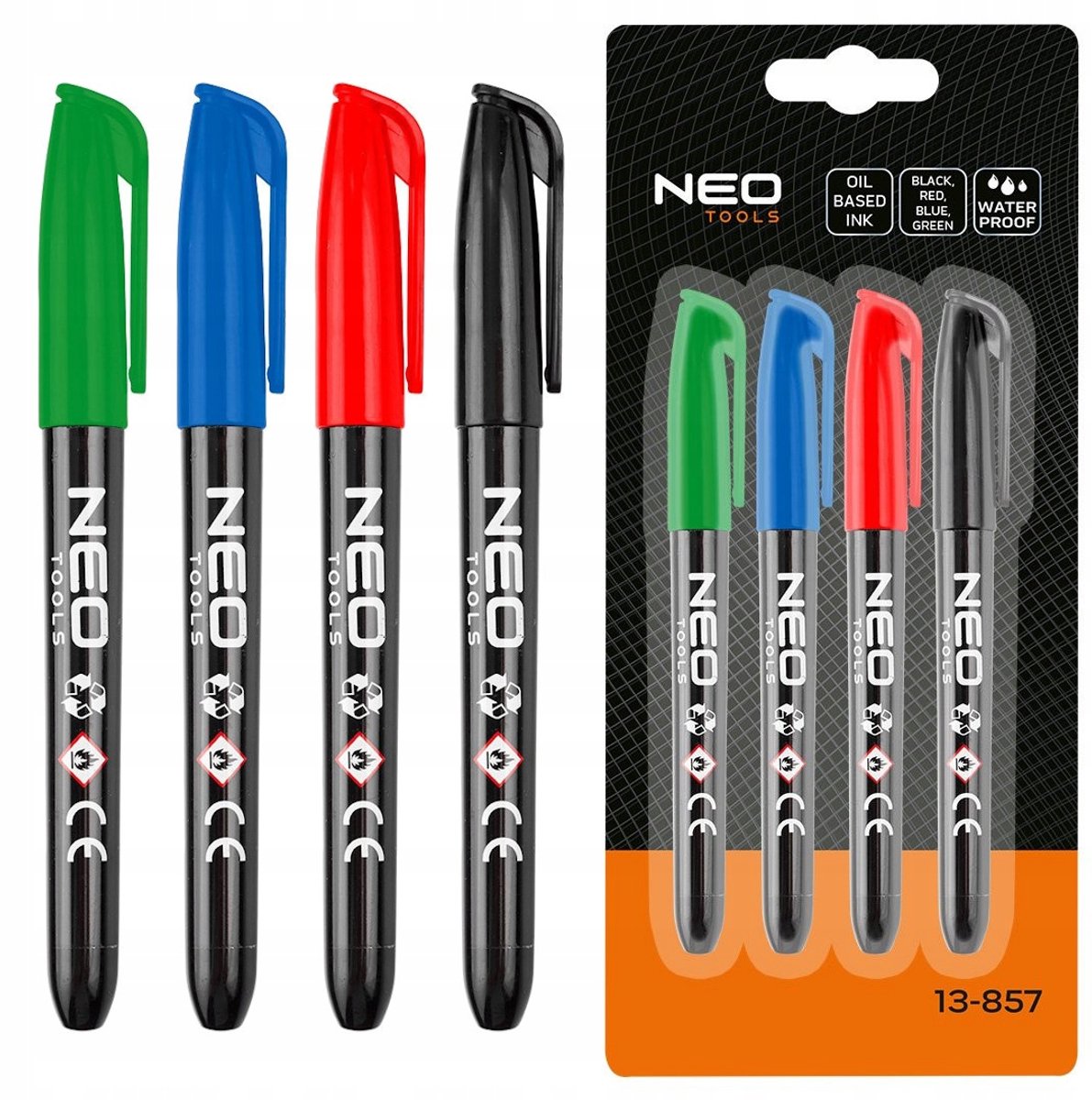 NEO TOOLS Construction Marker Set: 4 permanente waterdichte oliemarkers