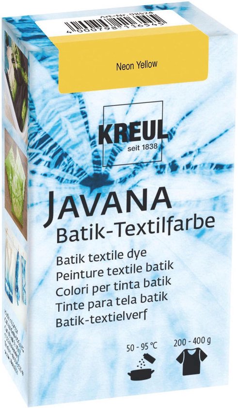 Javana Neon Yellow Batik Textile Dye - 70 ml de peinture tie dye