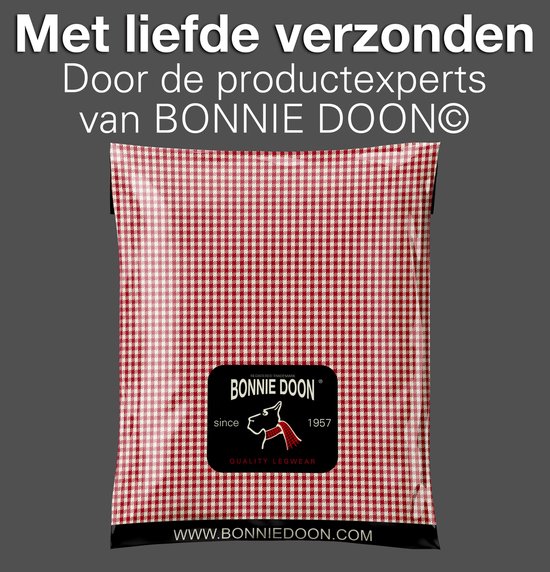 Bonnie Doon verpakking in rood met wit ruitpatroon.