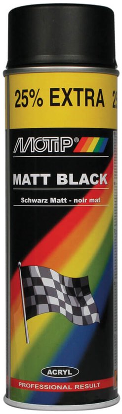 Bombe de peinture Motip pour Auto Noir mat / 500ml / M04006 Neuf