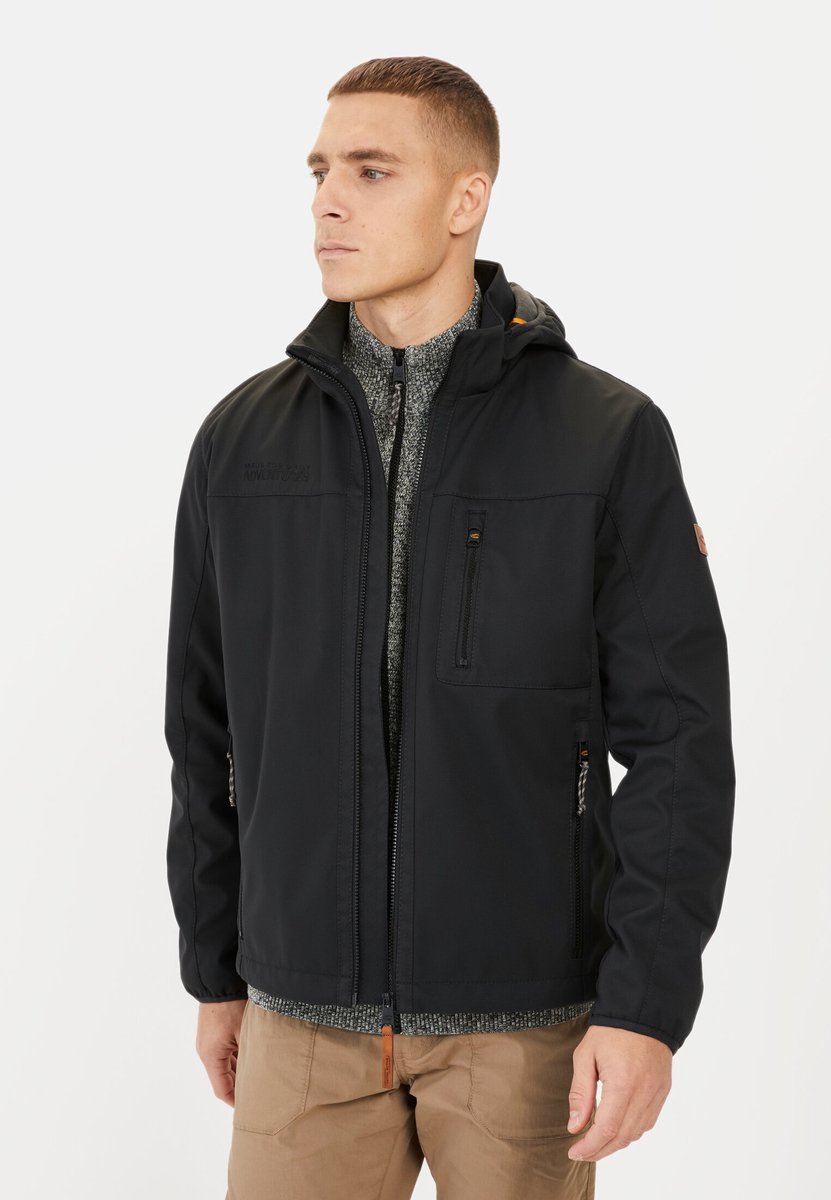 camel active Softshelljack met afneembare capuchon - Maat menswear-122 - Zwart