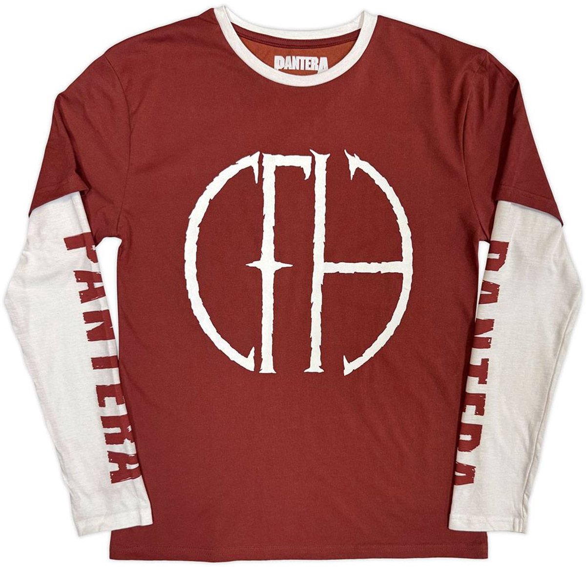 Pantera - Frayed Logo Longsleeve shirt - L - Rood/Wit