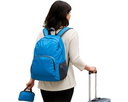 Opvouwbare Rugzak – Ultralichte Waterbestendige Dagrugzak – Nylon Wandelrugzak voor Reizen, Kamperen & Outdoor – Compact, Duurzaam & Lichtgewicht – 30L – Blauw – Unisex