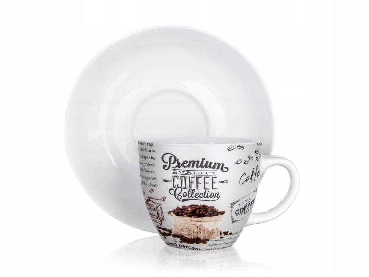 2x Koffiekop met Schotel 190ml - Banket Premium Koffie Decor