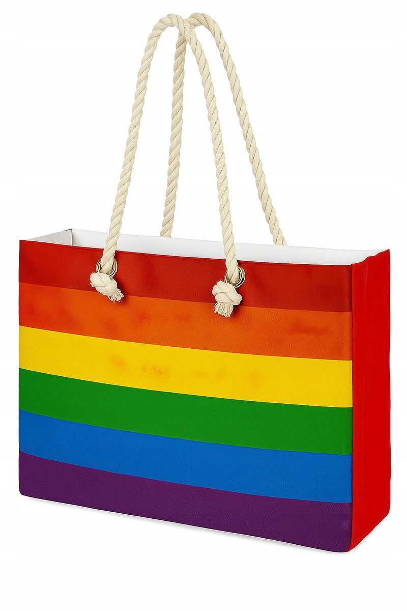 Gekleurde Strandtas 45x14x38 cm met Voering - Outlet Prijs