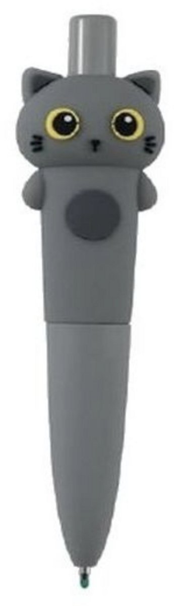 iTotal Pen Chunky “GREY CAT“ Balpen Blauwe inkt.3.0x2.5x12cm 22gr