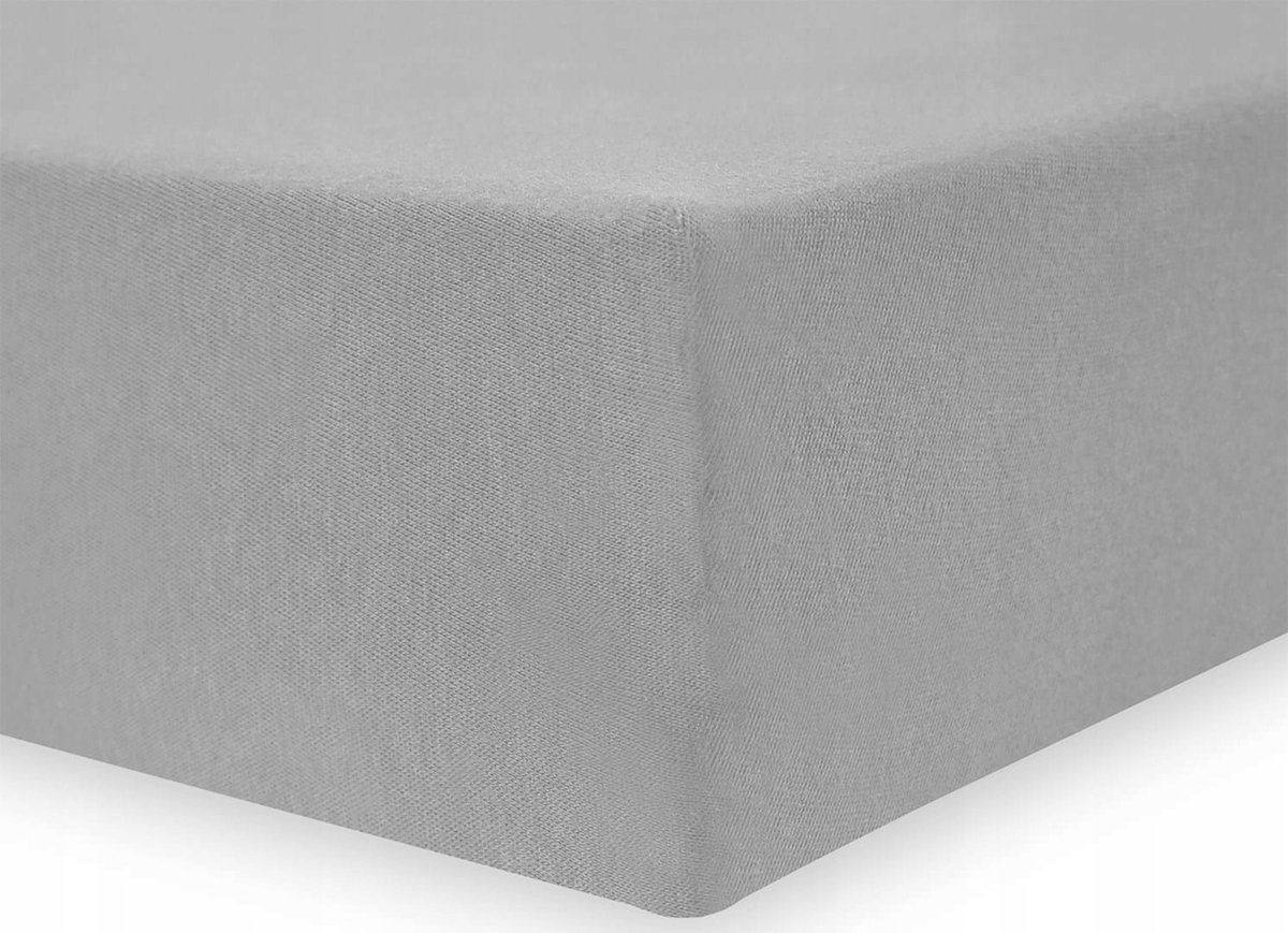 Jersey hoeslaken 160x200+25 grijs met elastiek