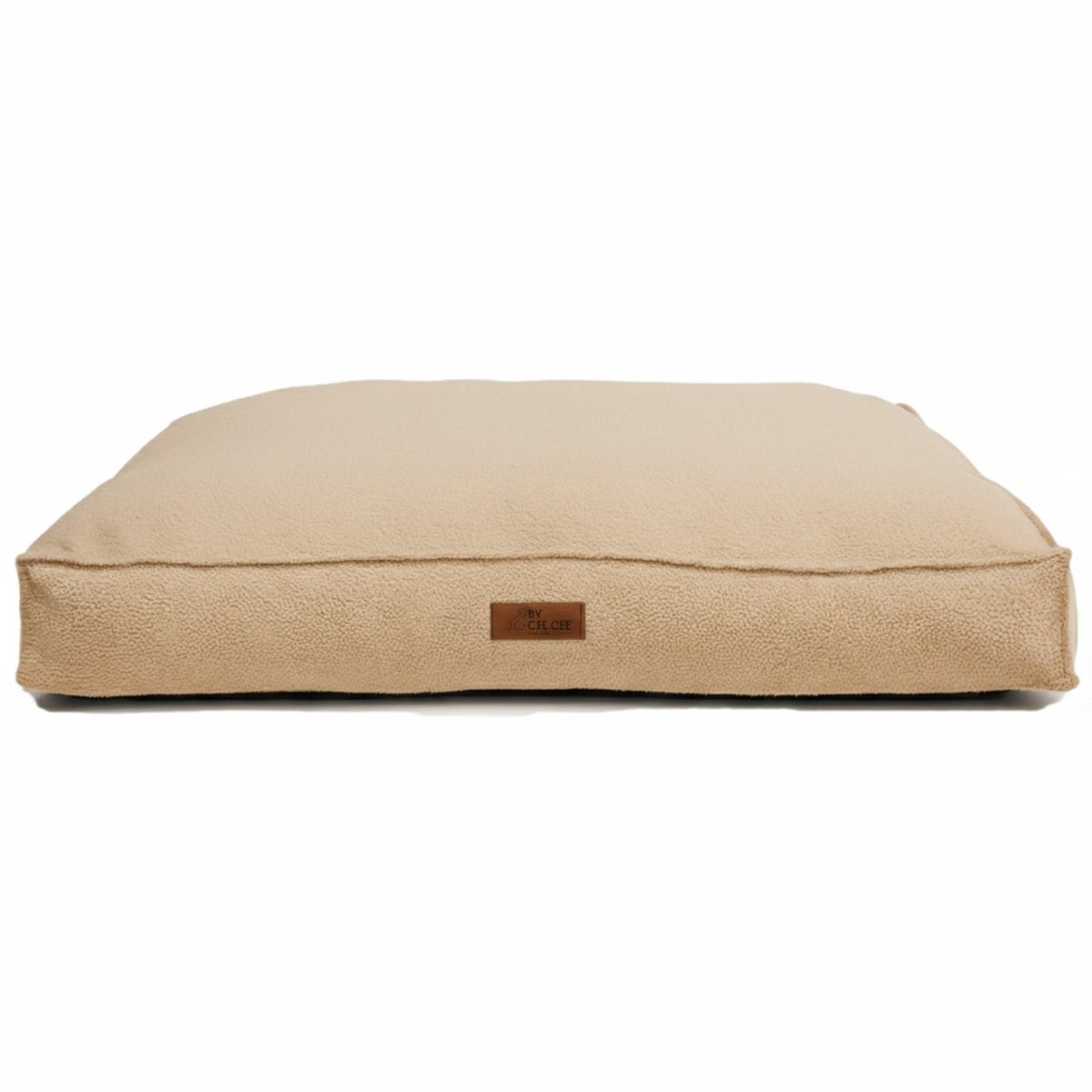 By Cee Cee Orthopedisch Hondenkussen 100 x 70 Cm - Geschikt Als Benchkussen & Hondenbed - Hondenmand Met Wasbare Hoes - Hondenkussen XL - Foam Flakes Vulling - Teddystof Zandkleur - Pip