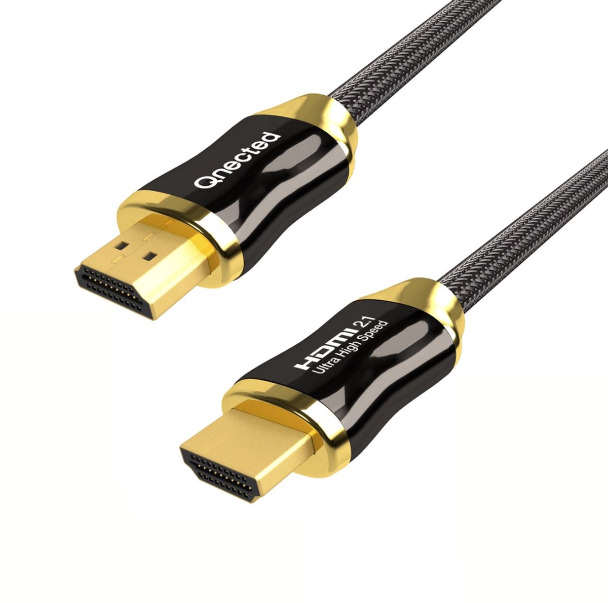 Qnected® HDMI 2.1 kabel 1 meter - 4K@120Hz 4K@144Hz 8K@60Hz - HDR10+ Dolby Vision - eARC - Ultra Certified Cable - Ultra High Speed - 48 Gbps | Geschikt voor PlayStation 5 - Xbox Series X & S - TV - Monitor - PC - Laptop - Beamer