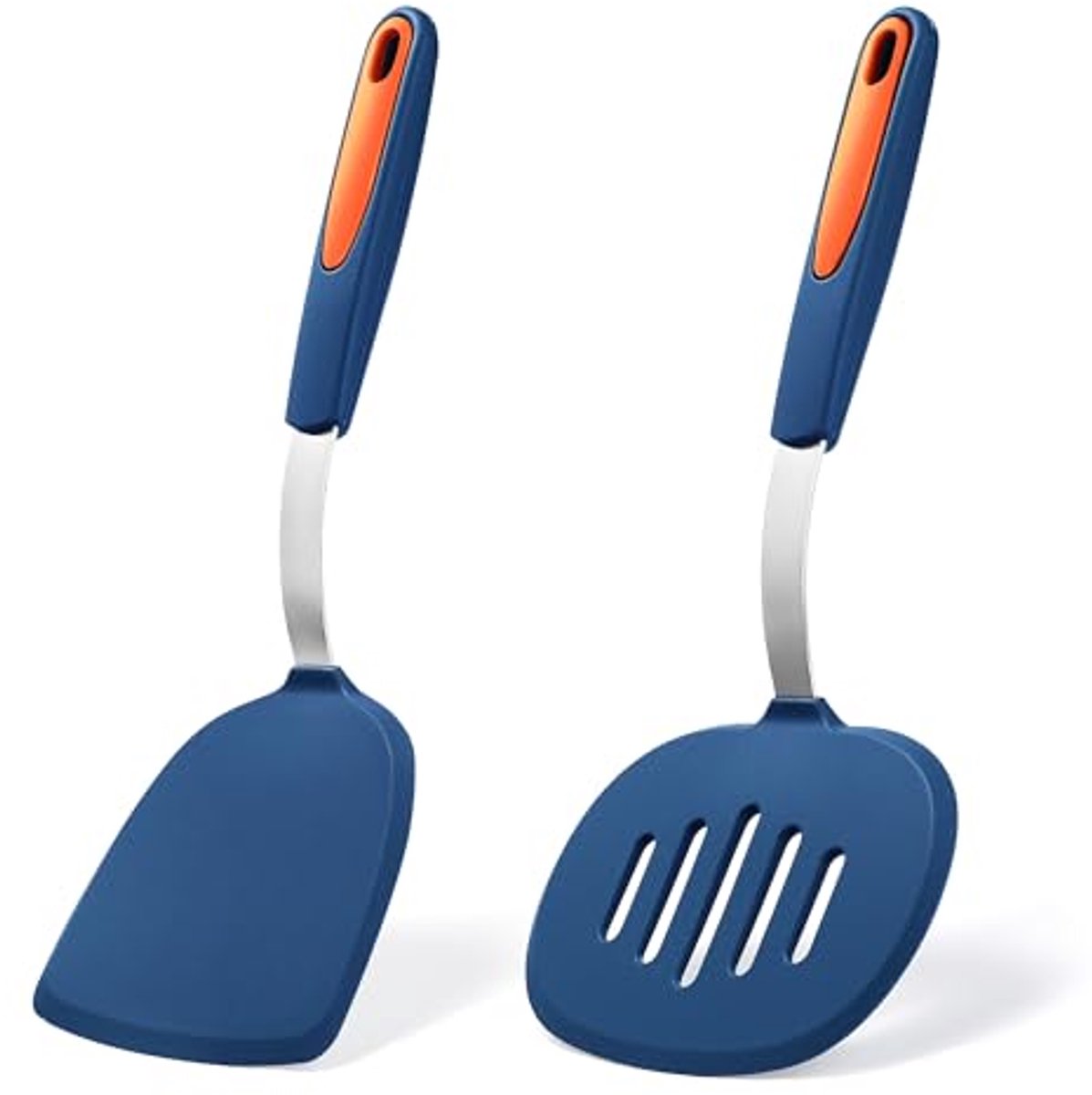 Set van 2 siliconen spatels - Hittebestendige kookflippers voor ei, vis en pannenkoeken