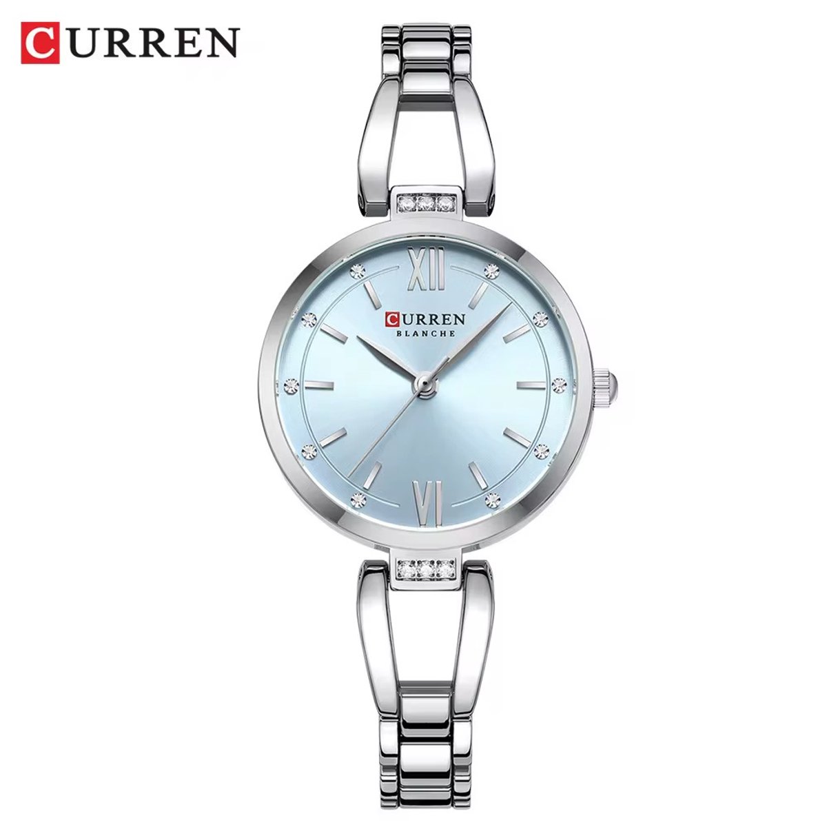 Curren Dames Horloge ZilverkleurigBlauw | Luxe Dames Horloge | Dames Sieraden | Luxe Geschenkdoos | Vrouwen Cadeau |