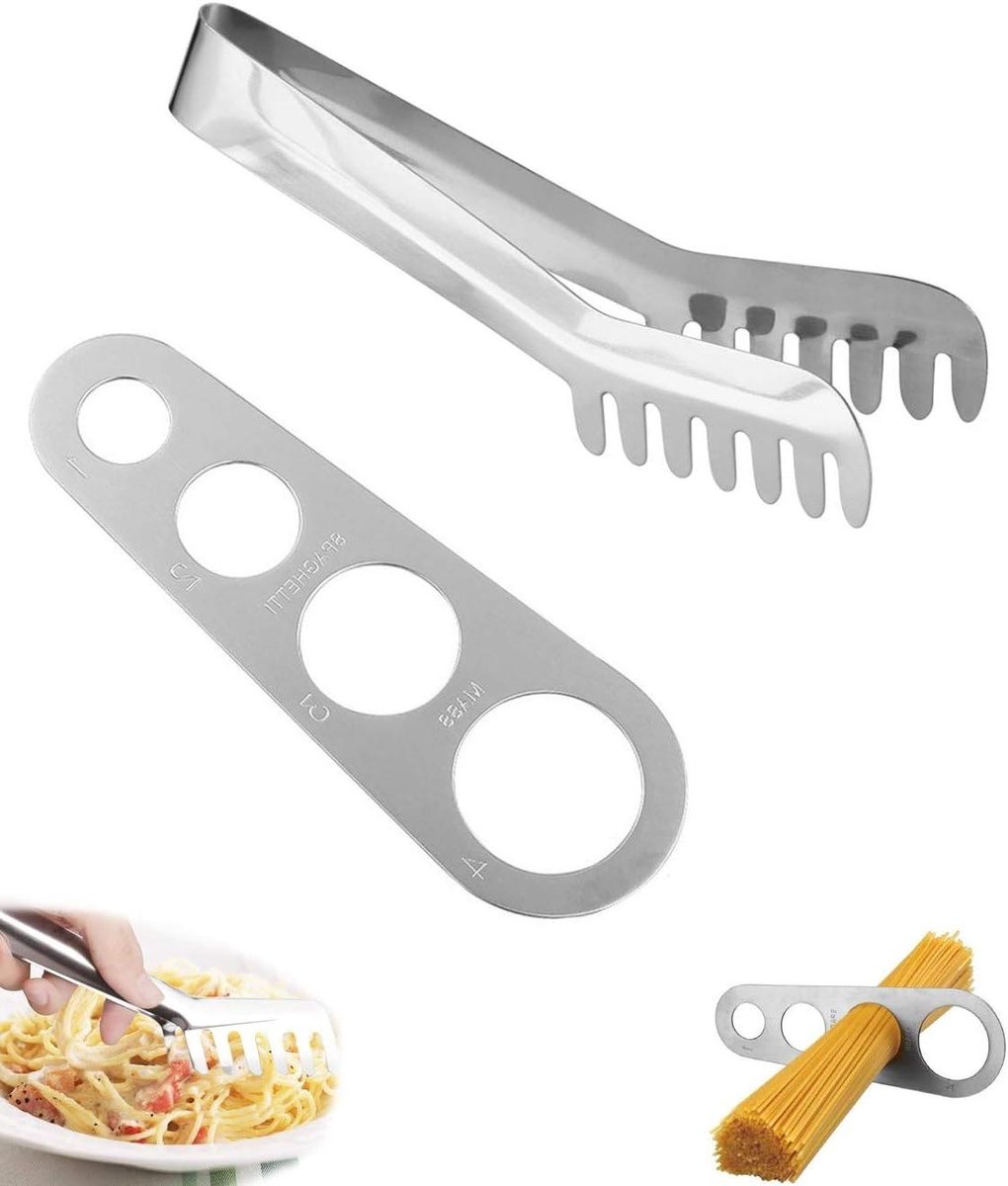 Allecto plus - Roestvrij stalen dinertang, keukentool voor spaghetti, 2 stuks